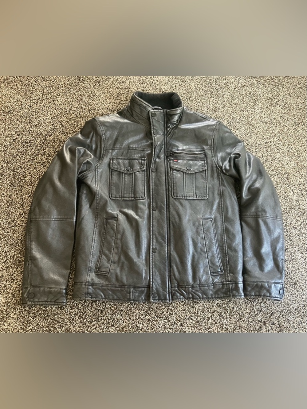 Levi’s Black Faux Leather Jacket | Men’s Medium